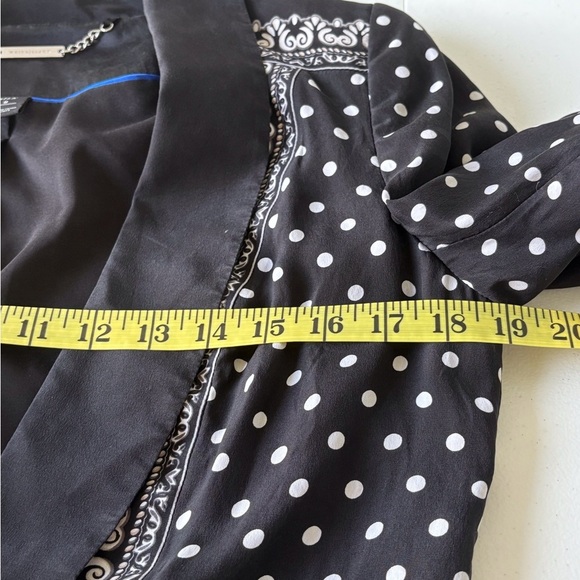 White House Black Market Jacket Size 8 Black/White Polka Dot Silk Career Office - Picture 8 of 15